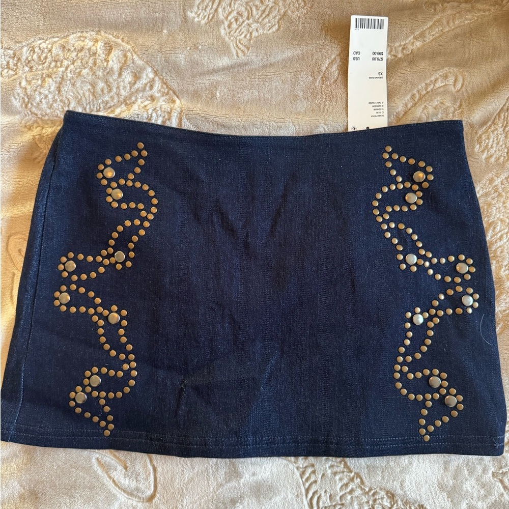 BDG dark denim skirt with studs